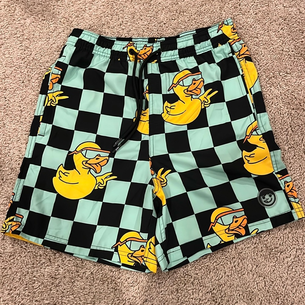 NEFF Men's Checkered Ducky Daily Hot Tub Board Shorts